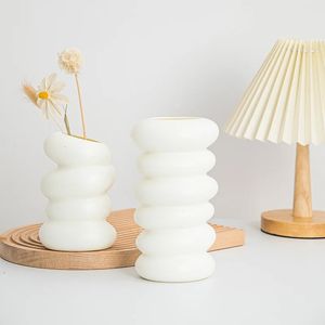 Nordic plástico vaso de flores hidropônico pote decoração casa vasos decorativos para flores planta decorações de mesa de casamento 240306