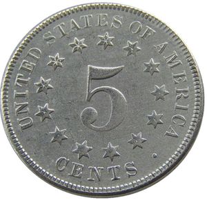 Escudo de níquel americano 1866-1870, cópia de cinco centavos, moeda decorativa, acessórios de decoração para casa, 284z