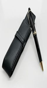 GIFTPEN Luxury 145 Black Resin Ballpoint Pen With Leather Bag High quality Writing Ball Point Stationery School Office supplies wi8815915