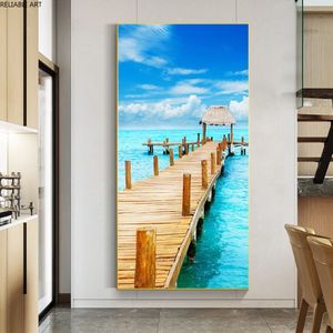 Nordic Poster Bridge Sea Canvas Pintura Fotos de Arte da parede para Living Room Gallery Impressão Cuadros Home decoration328a