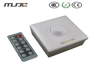 MJJC 12V 8A LED Dimmer Wall Mounted Knob PWM Dimming Switch with a IR 12 Keys Remote for Single ColorLed Strip Light6669462