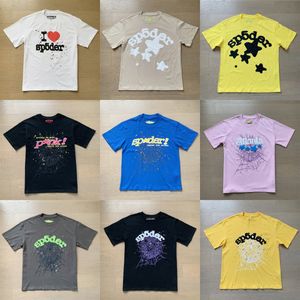 メンズSP5DERヤングサグ5555555デザイナーTシャツラッパーピュアコットンユニセックス半袖スパイダーTシャツハイストリートレトロ女性Tシャツ