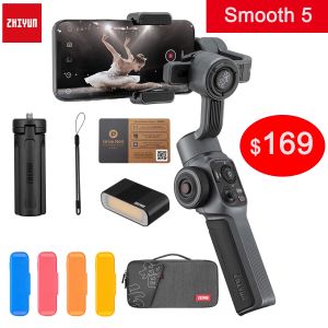 Gimbal Zhiyun 3Axis Gimbals Handheld Stabilizer Smooth 5 Gimbal för smartphone iPhone/Samsung/Huawei/Xiaomi/Action Camera