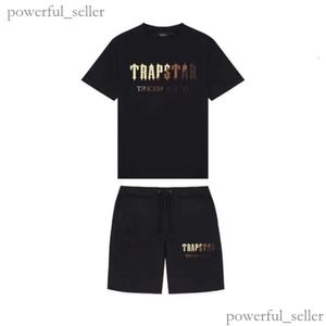 Męskie koszulki 2023 NOWOŚĆ Summer Trapstar Printed Cotton Tshirt Men Beach Shorts