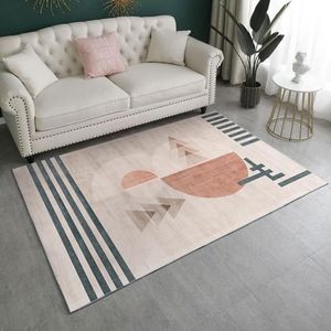 Carpets Light Luxury El Style Girl Pink Rug Geometric Abstract Pattern For Living Room Soft And Comfortable Bedroom339n