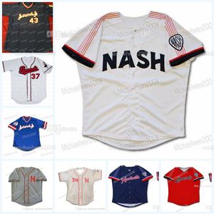 Nashville Sounds Jersey Double Stitched Bordado V de alta qualidade Homens Mulheres Juventude Camisas de beisebol personalizadas