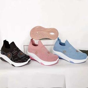 HPB Non Brand Womales Knit Fashion Flying Woven Fitness Walking Sport Shoes Female Sneakers Womale Trainers Running Footwear Chaussures Femme