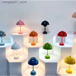 Lamps Shades Nordic Flower Bud Led Table Lamp Night Light Mushroom Modern Table Lamps Bedside Wedding Room Desk Simple Decoration Bedroom L240311