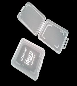 New portable SD card Transparent Standard Memory Card Holder Box Card Cases Storage Case for SD SDHC Memory Card3038352