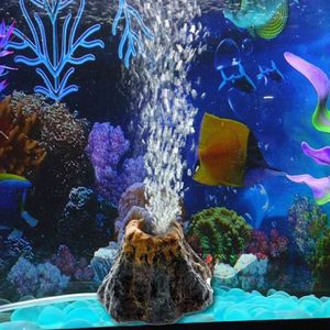 1PCS Aquarium Volcano kształt powietrza Bubble Kamień pompa tlenowa Ornament Fish Fish Fish Fish Aquatic Decorations Decor 267D