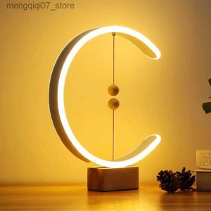Lamps Shades Modern Intelligent Desk Lamp Creative Magnetic Suspension Balance Decorative Bedside Night Light L240311