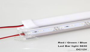 50cm Rijit Şerit SMD5630 LED Çubuk Açık Mavi Yeşil Kırmızı Su Geçirmez U Groove 36leds DC12V LED Tüp Sert LED Işık Bar2675604
