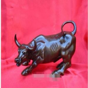 Big Wall Street Bronze Fierce Bull OX Statue 8inch2582