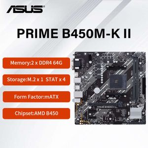 New ASUS PRIME B450M-K II Motherboard with DDR4 32GB PCIe 3.0 SSD M.2