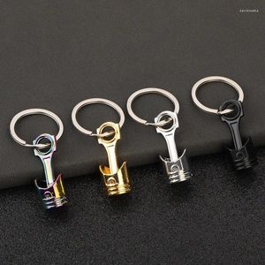 Keychains 4 Colors Engine Kolv Style Keychain Key Ring Creative Metal Model Keyring KeyFob Pendant Decor Car Accessories 2024