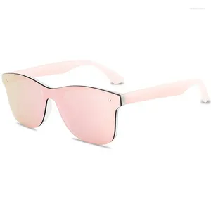 Sunglasses UV400 Mirror Design Unisex Brand Fashion Retro One Piece Eyewear Vintage Luxury Oculos Gafas De Sol With Metal Hinge