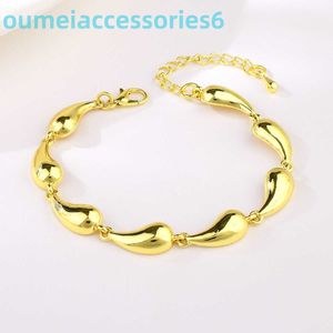 2024 Designer de luxo marca jóias pulseiras forma gota de água rosto liso estilo étnico simples ouro embalagem independente pulseira feminina kuajing pequeno