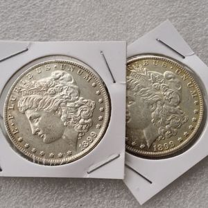 Morgan 1899 Två ansiktsmynt Intressanta magiska mynt gåvor Hemtillbehör Silvermynt307G