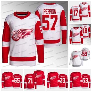 Personalizado Mens Mulheres Juventude Detroit''red''wings''57 David Perron Red Wing Jersey Moritz Seider Lucas Raymond Dylan Larkin Tyler Bertuzzi Jakub Vrana Robby Fabbri