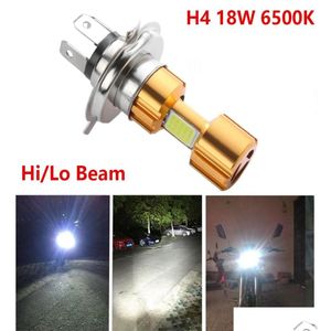 إضاءة دراجة نارية H4 18W LED 3 COB DC 12V المصباح الأمامي الأبيض BB 2000LM 6500K HILO BEAM عالية الطاقة Super Bright Light Lamp6213117 Drop D Otjcz