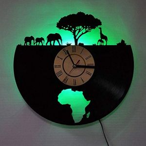 Светодиодные фонари с дистанционным управлением Классический Elephant Deer черные настенные часы с римскими цифрами Креативное сочетание настенных часов's245I