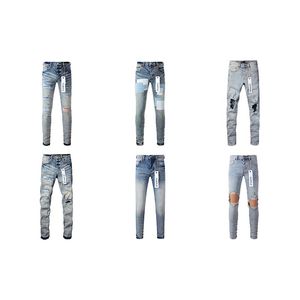 Designer jeans men fashion distressed ripped high-end quality straight retro pants true top quality motorcycle pants luxury jeans hip-hop street style cotton