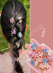 Crystal Flower Hair Claw Rhinestones Alloy Clamp For Girls Sweet Summer Side Clip Hair Styling Accessories9326636