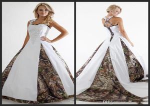 Vintage Camo A Line Wedding Dresses Bridal Gown Halter Neck Lace Appliques Plus Size Vestidos De Novia Country Garden4991946
