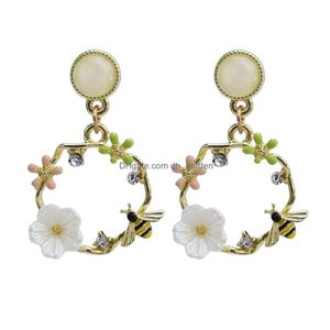 Dangle Chandelier Sweet Cute Earrings With Colorf Enamel Butterfly Bee Flower Charms Stud For Girls Love Gift Drop Delivery J Dhgarden Dhijq