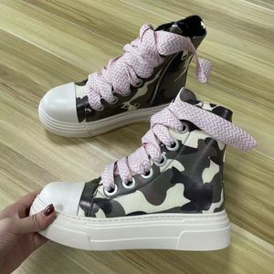 Camouflage High-Top Flats Trainers Ladies Skate Board Shoes Ankle Boots Women Clunky Sole Designer Casual Sneakers