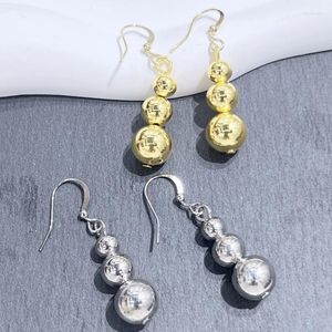 Stud Earrings Three Round Ball Ear Hooks Long Niche Luxurious Fashionable Cool Style Temperament Female