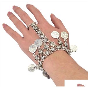 Kedja nytt sier myntarmband justerbar handgjorda blommor boho zigenare strandiga etniska med ringsmycken droppleverans smycken armband dhabq