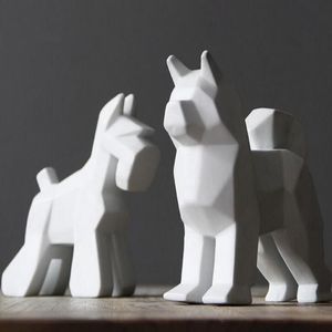 Criativo cerâmica cão decoração de casa artesanato decoração do quarto cerâmica kawaii ornamento porcelana estatuetas animais decorações cão Statue257u