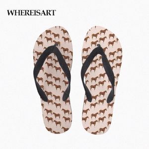 WHESISART 3D HORSEPRYCK KVINNA SOMMER FLOPS CASIAL Strand tofflor Sandal Flipflop för kvinnliga tofflor kvinnliga gummiskor K8JZ#