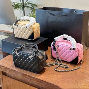 Lüks tasarımcı tote çanta bowling çantaları üst kaliteli koyun derisi gerçek deri altı çantalar moda zinciri çapraz çantalar çanta lüks omuz çantaları