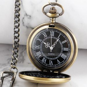 Pocket Watches Exquisite Antique Simple Digital Quartz Watch Vintage Steampunk Chain Clock Men's Necklace Women's Jewelry