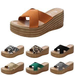 Women High Sandals Fashion Slippers Heels Shoes GAI Summer Platform Sneakers Triple White Black Brown Green Color18 911 270
