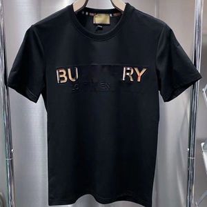 メンズTシャツデザイナーエンボスレッチプリントクルーネック100％コットンファッションビジネスオールマッチトップサイズまで5xl