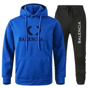 Homens Tracksuits 2024 Novos Homens Mulheres Jaqueta Tracksuit Hoodies Casual Pulôver Grosso e Calça Longa 2 Peças Set Homens Outono Fleece Jogger Sports Terno