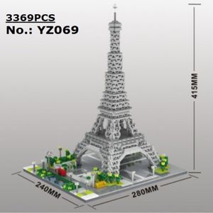 YZ Mini Blocks Architecture Pisa World Landmark Building Bricks Louvre Kids Toys Eiffel Tower Model Chastle for Children Gifts C111244a