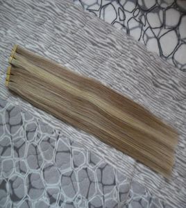 100G 12Quot24quot Taśma w Remy Human Hair Extensions 40pcs Podwójnie narysowanie włosów Remy Prosty niewidzialna skóra Weft Pu Tape na HAI2916858