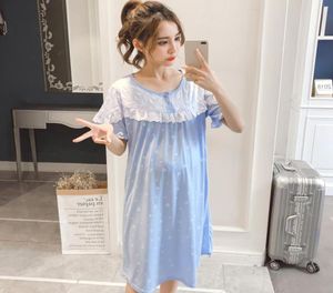 Dollplus Breastfeeding Sleepwear Cute Print Nightgown for Pregnant Woman Maternity Dress Pijamas Pregnancy Nursing Nightdress4137121