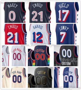 Maglie da basket stampate Joel 21 Embiid Tyrese 0 Maxey Kelly 9 Oubre Jr. Cameron 22 Payne Tobias 12 Harris Buddy 17 Hield Kyle 7 Lowry Paul 44 Reed Ricky 16 Council