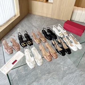 Tasarımcı Sandalet 35-42 Dantel Up Sığ kesilmiş ayakkabılar G Slingback Pompa Yüksek Topuklu Orta Topuk Kristaller Köpüklü Baskı Baskı Kauçuk Deri Yaz Ayak Bilek Tonpser