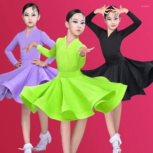 Stage Wear Style Latin Dance Training Costume Girl Xia Regolamento del concorso per spettacoli per bambini