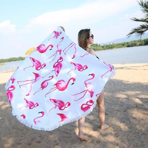 Alta qualidade 150cm toalha de praia redonda com borlas microfibra grande impressão reativa toalhas de praia serviette de plage adulto banho t231i