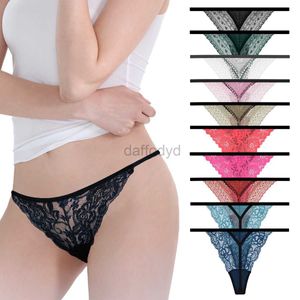 Külot Kadın 10 PC/Lot Seksi Seksi Dantel Pamuk Kadın G-String Thong T-Back Ladies Tangas iç çamaşırı artı PANTIES iç çamaşırı Modis Uçakları LJ200822 LDD240311