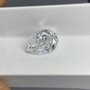 Loose Diamonds Meisidian 6A White CZ 9x13.5mm 5 CTS Pear Drop Shape Iced Crushed Cut Cubic Zirconia Diamond Stone