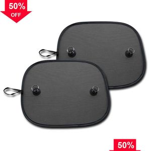 Altri accessori interni Nuovo 2 pezzi parasole per auto protezione UV tenda finestra parasole maglia laterale visiera per bagagliaio camper fornitura da viaggio Dhpiz