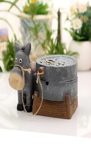 Donkey Pull Cart Stone Mill Miniaturowe bajki domowe domy ogrodowe dekoracja mini rzemieślnicza mikro krajobraz dekoracje